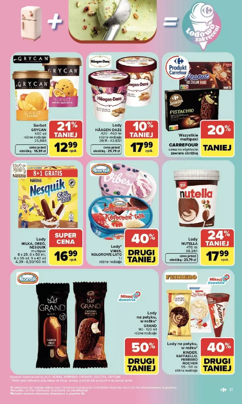 Gazetka promocyjna Carrefour - Gazetka Carrefour, Market w SUMIE najlepszy, od poniedziałku - ważna 13.07 do 18.07.2026 - strona 33 - produkty: Fa, Gra, Gry, Kinder, Lody, Milka, Nesquik, Nutella, Oreo, Raffaello