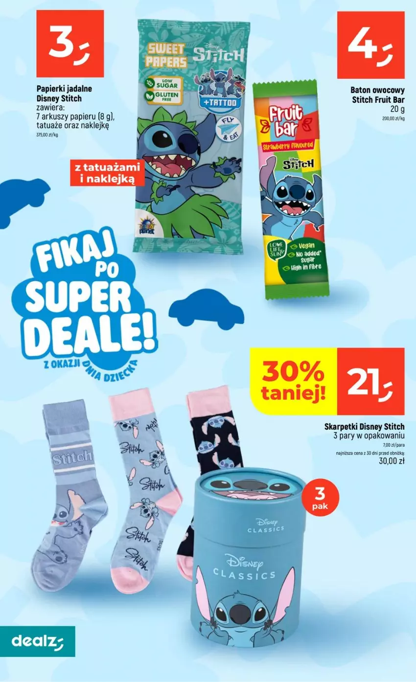 Gazetka promocyjna Dealz - NOWA GAZETKA - ważna 21.05 do 27.05.2026 - strona 22 - produkty: Baton, Disney, Karp, Klej, Papier, Skarpetki
