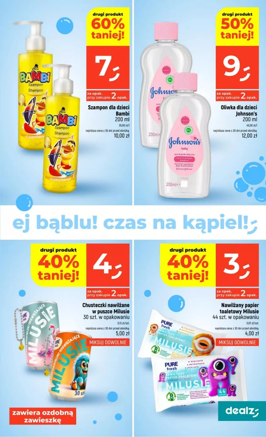 Gazetka promocyjna Dealz - NOWA GAZETKA - ważna 21.05 do 27.05.2026 - strona 31 - produkty: Chusteczki, Dzieci, Johnson's, Nawilżany papier, Oliwka dla dzieci, Papier, Pur, Szampon