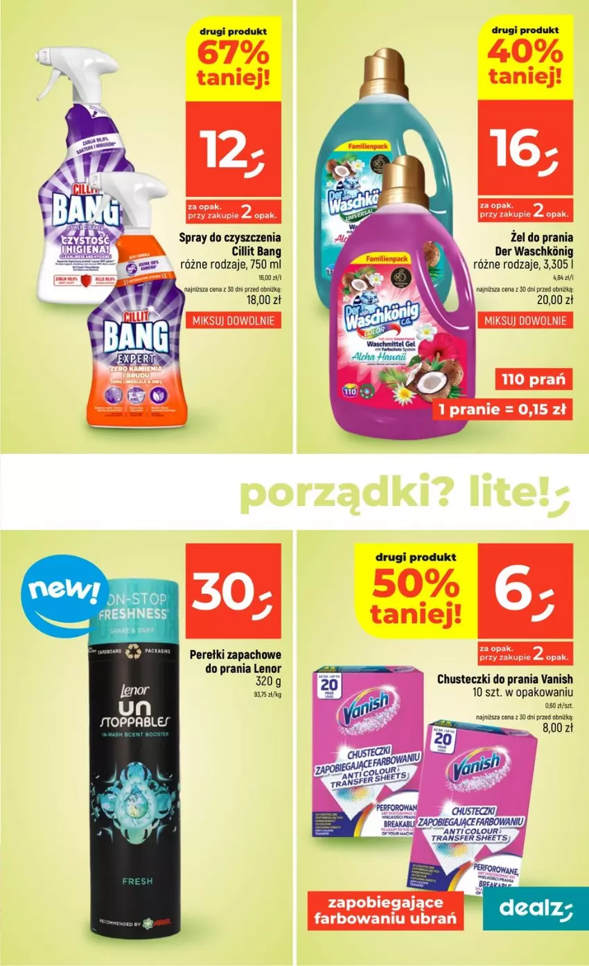 Gazetka promocyjna Dealz - NOWA GAZETKA - ważna 21.05 do 27.05.2026 - strona 35 - produkty: Chusteczki, Chusteczki do prania, Cillit Bang, Fa, Lenor, Perełki zapachowe, Spray do czyszczenia, Top, Tran, Vanish