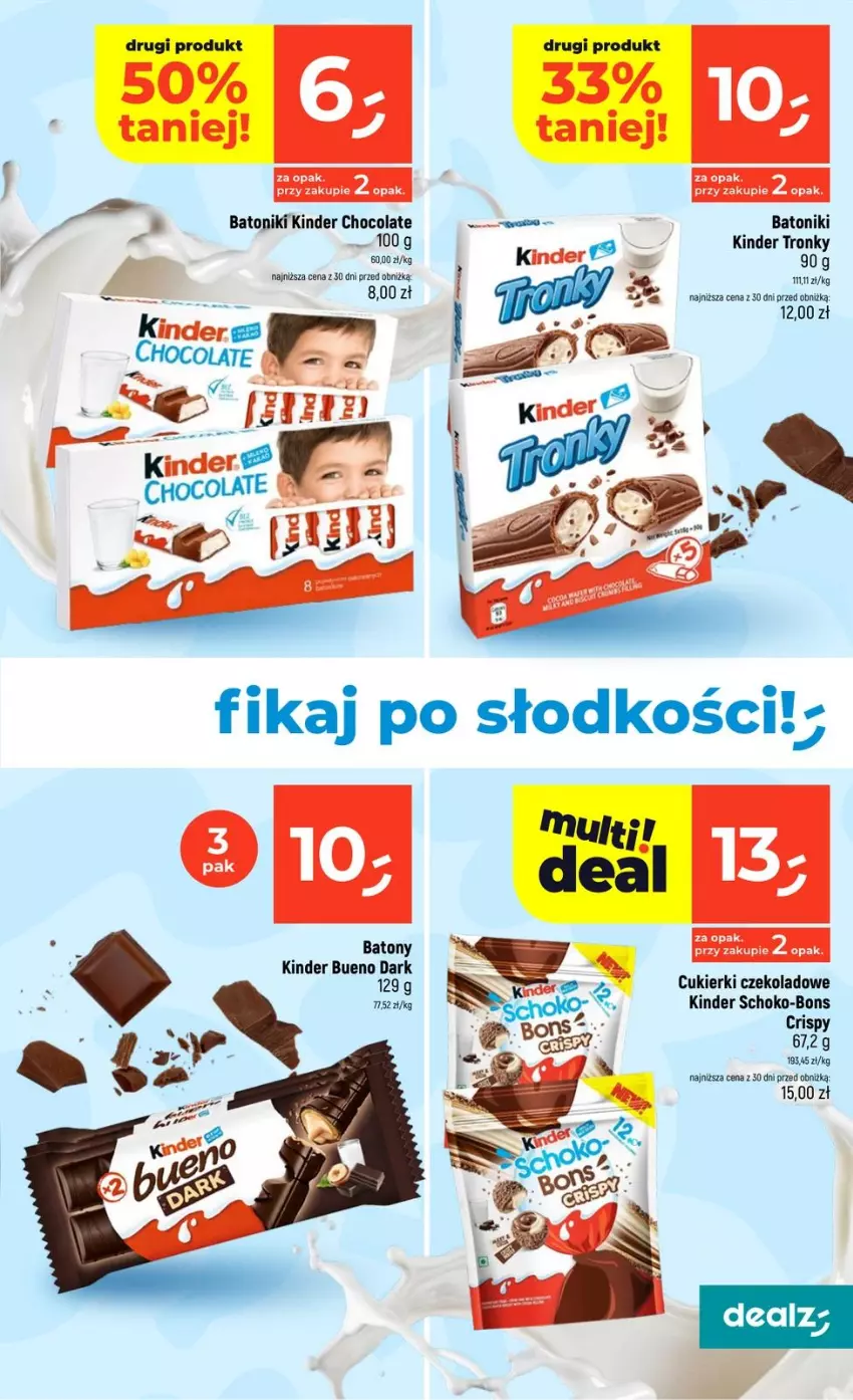 Gazetka promocyjna Dealz - NOWA GAZETKA - ważna 21.05 do 27.05.2026 - strona 9 - produkty: Baton, Cukier, Cukierki, Cukierki czekoladowe, Kinder, Kinder Bueno, Tonik
