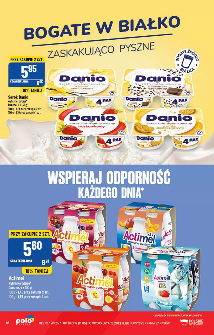 Gazetka promocyjna PoloMarket - Gazetka pomocyjna - ważna 11.05 do 17.05.2022 - strona 18 - produkty: Danio, Danone, Por, Ser, Serek, Waga