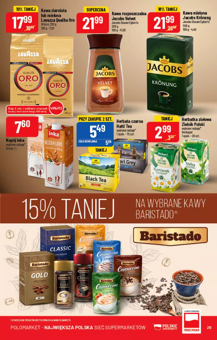 Gazetka promocyjna PoloMarket - Gazetka pomocyjna - ważna 11.05 do 17.05.2022 - strona 29 - produkty: BIC, Jacobs, Jacobs Velvet, Kawa, Kawa mielona, Kawa rozpuszczalna, Kawa ziarnista, Por, Velvet