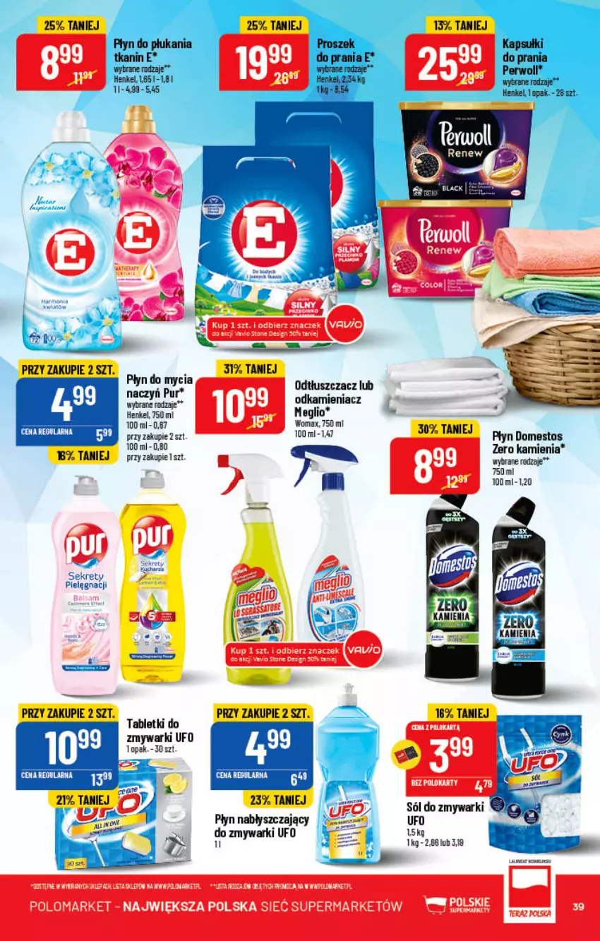 Gazetka promocyjna PoloMarket - Gazetka pomocyjna - ważna 11.05 do 17.05.2022 - strona 39 - produkty: Domestos, Kret, Odkamieniacz, Odtłuszczacz, Płyn nabłyszczający, Sól, Tablet, Zmywarki