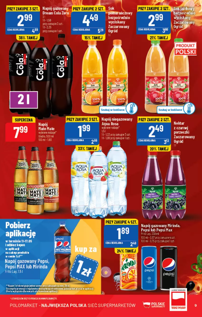 Gazetka promocyjna PoloMarket - Gazetka pomocyjna - ważna 11.05 do 17.05.2022 - strona 9 - produkty: Mirinda, Napój, Napój gazowany, Pepsi, Pepsi max