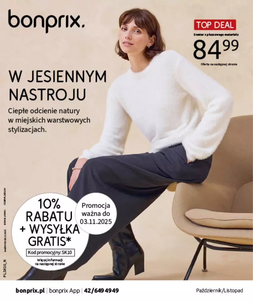 Gazetka promocyjna Bonprix - W JESIENNYM NASTROJU - ważna 04.11 do 08.12.2025 - strona 1 - produkty: AEG, Fa, Gra, Rum, Sweter, Top
