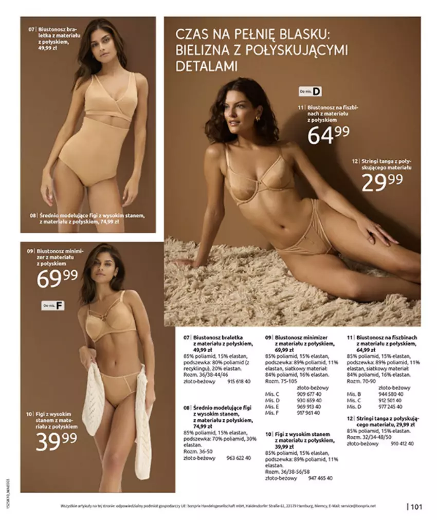 Gazetka promocyjna Bonprix - W JESIENNYM NASTROJU - ważna 04.11 do 08.12.2025 - strona 103 - produkty: Anew, Bielizna, Biustonosz, Figi, Gra, LG, Odol, Sok, Stringi