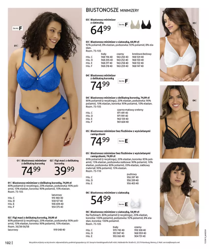 Gazetka promocyjna Bonprix - W JESIENNYM NASTROJU - ważna 04.11 do 08.12.2025 - strona 104 - produkty: Biustonosz, Fa, Figi, Gra, Puf
