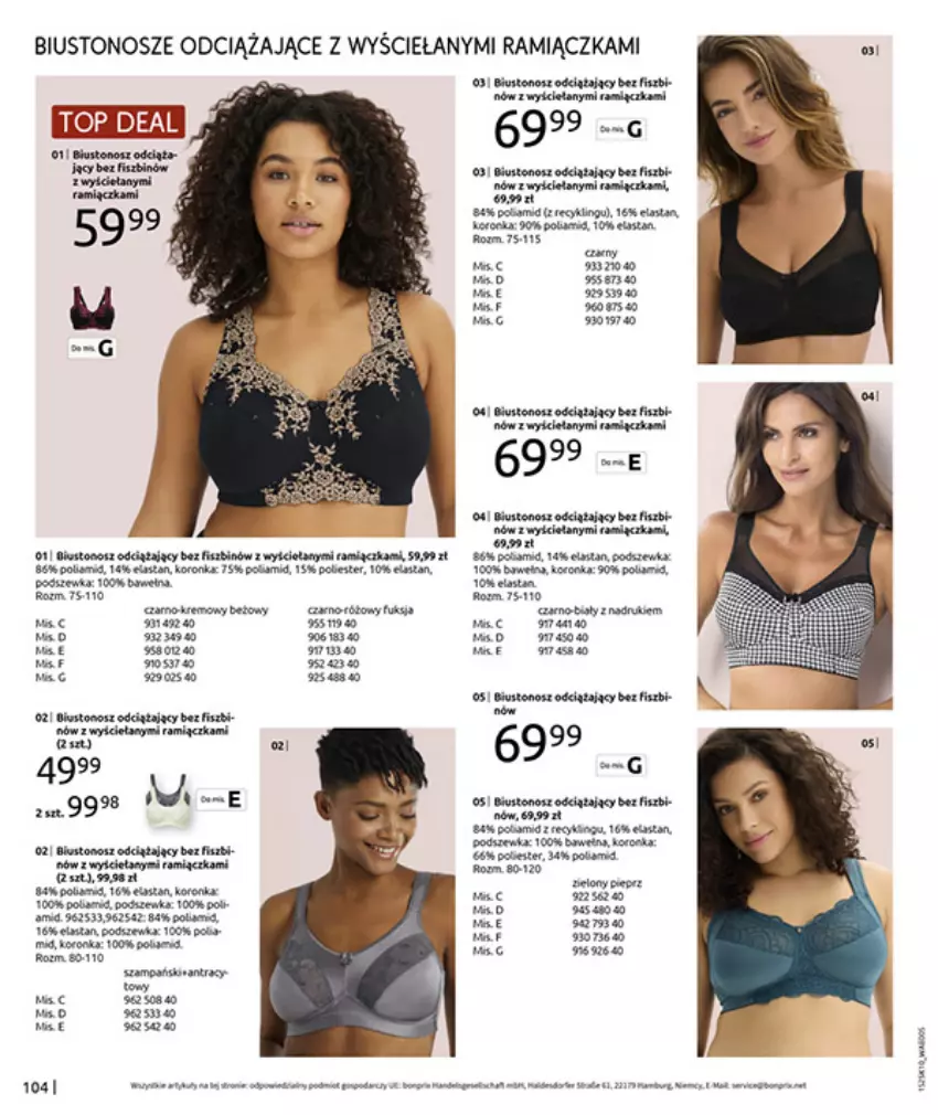 Gazetka promocyjna Bonprix - W JESIENNYM NASTROJU - ważna 04.11 do 08.12.2025 - strona 106 - produkty: Biustonosz, Fa, Gra, Kret, LG