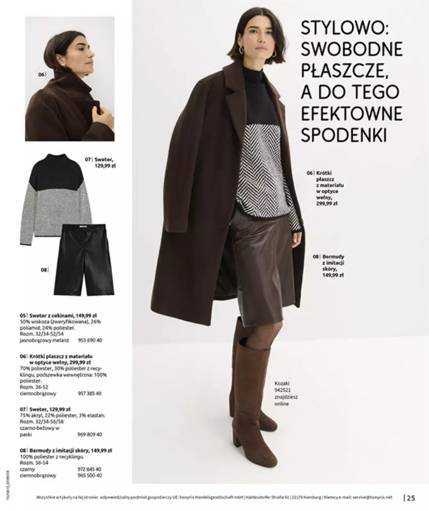 Gazetka promocyjna Bonprix - W JESIENNYM NASTROJU - ważna 04.11 do 08.12.2025 - strona 27 - produkty: Bermudy, Fa, LG, Płaszcz, Por, Sweter