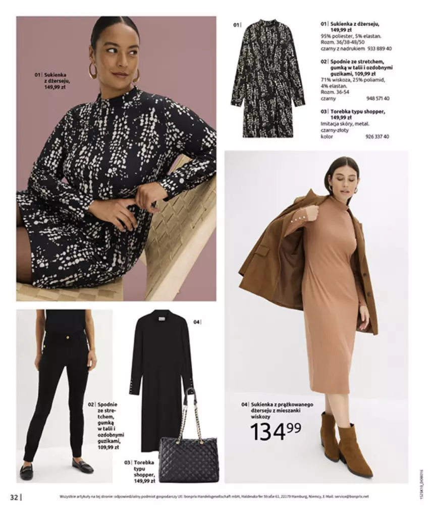 Gazetka promocyjna Bonprix - W JESIENNYM NASTROJU - ważna 04.11 do 08.12.2025 - strona 34 - produkty: Bell, Fa, Gra, Pur, Spodnie, Sukienka, Torebka