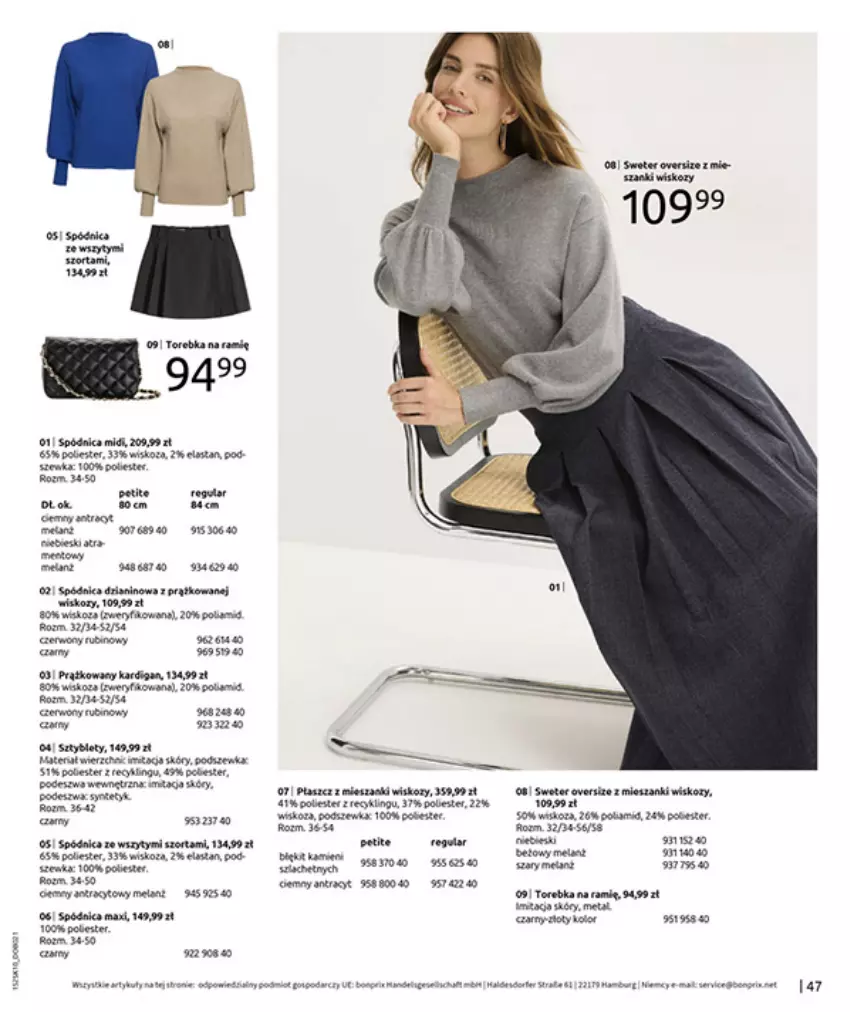 Gazetka promocyjna Bonprix - W JESIENNYM NASTROJU - ważna 04.11 do 08.12.2025 - strona 49 - produkty: Fa, Koc, Por, Spódnica, Sweter, Sztyblety, Torebka