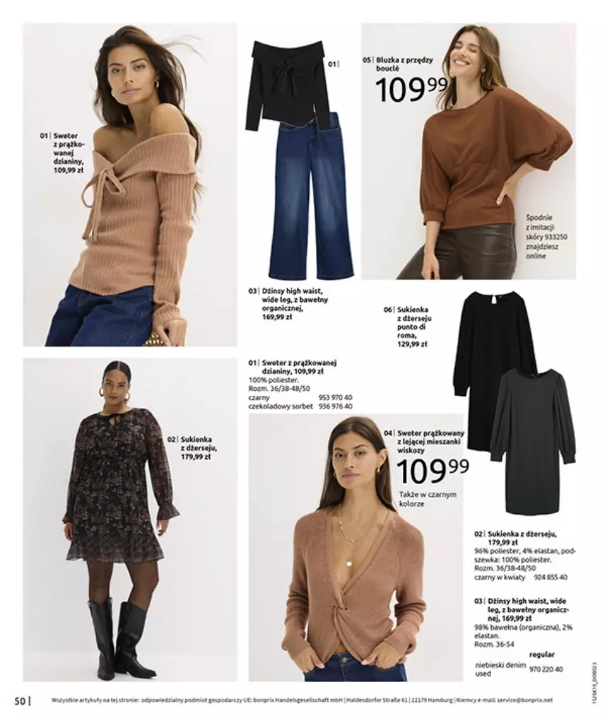 Gazetka promocyjna Bonprix - W JESIENNYM NASTROJU - ważna 04.11 do 08.12.2025 - strona 52 - produkty: Bell, Fa, Spodnie, Sukienka