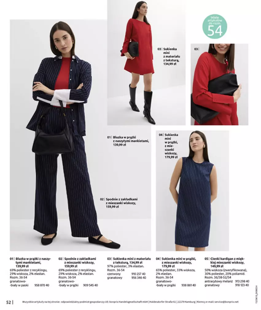 Gazetka promocyjna Bonprix - W JESIENNYM NASTROJU - ważna 04.11 do 08.12.2025 - strona 54 - produkty: Fa, Gra, Granat, Gry, Owoce, Spodnie, Sukienka