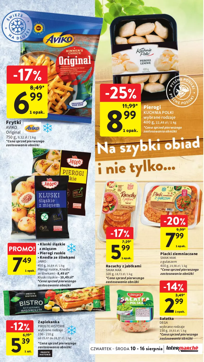 Gazetka promocyjna Intermarche - Gazetka Intermarche - ważna 10.08 do 16.08.2023 - strona 24 - produkty: Dega, Frytki, Gin, Jabłka, Knedle, Kuchnia, Lack, Pierogi, Sałat, Sałatka, Zapiekanka