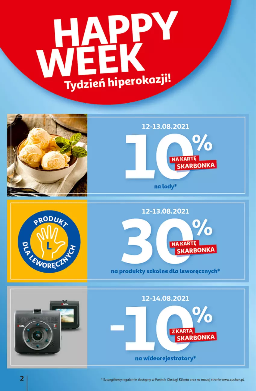 Gazetka promocyjna Auchan - Rysuje się porządek na biurku Hipermarkety - ważna 12.08 do 18.08.2021 - strona 2 - produkty: Wideorejestrator