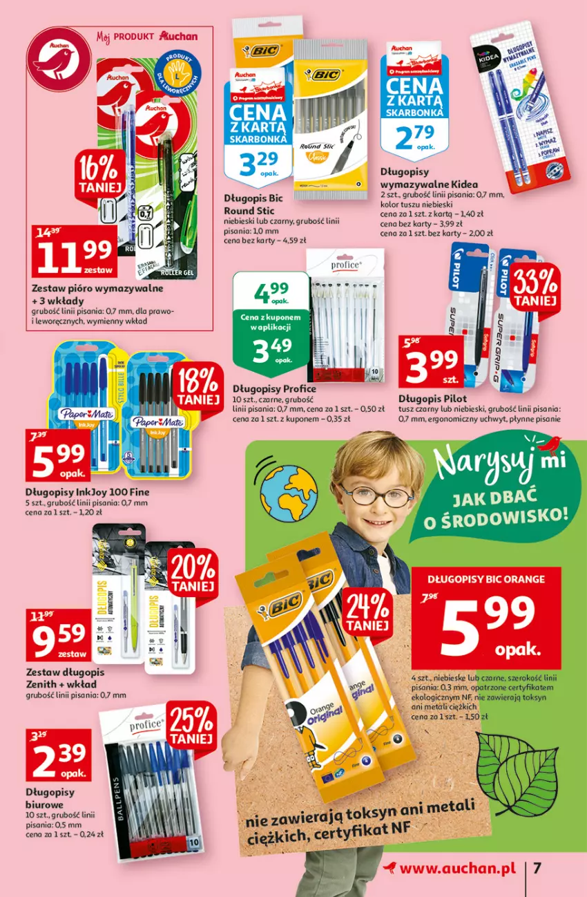 Gazetka promocyjna Auchan - Rysuje się porządek na biurku Hipermarkety - ważna 12.08 do 18.08.2021 - strona 7 - produkty: BIC, Biuro, Długopis, Fa, Tusz