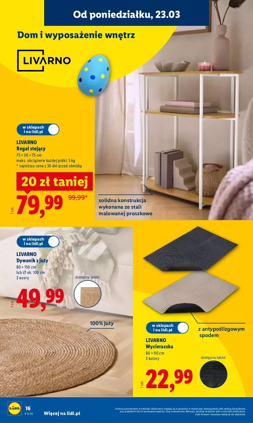 Gazetka promocyjna Lidl - Katalog ważny od 23.03 - ważna 23.03 do 29.03.2026 - strona 16 - produkty: Dywan, Dywanik, Ivar, Regał, Wycieraczka