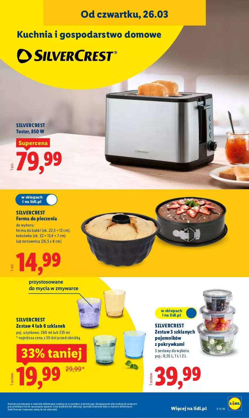 Gazetka promocyjna Lidl - Katalog ważny od 23.03 - ważna 23.03 do 29.03.2026 - strona 33 - produkty: Forma do pieczenia, Keksówka, Kuchnia, Piec, Pojemnik, Silvercrest, Tortownica, Toster