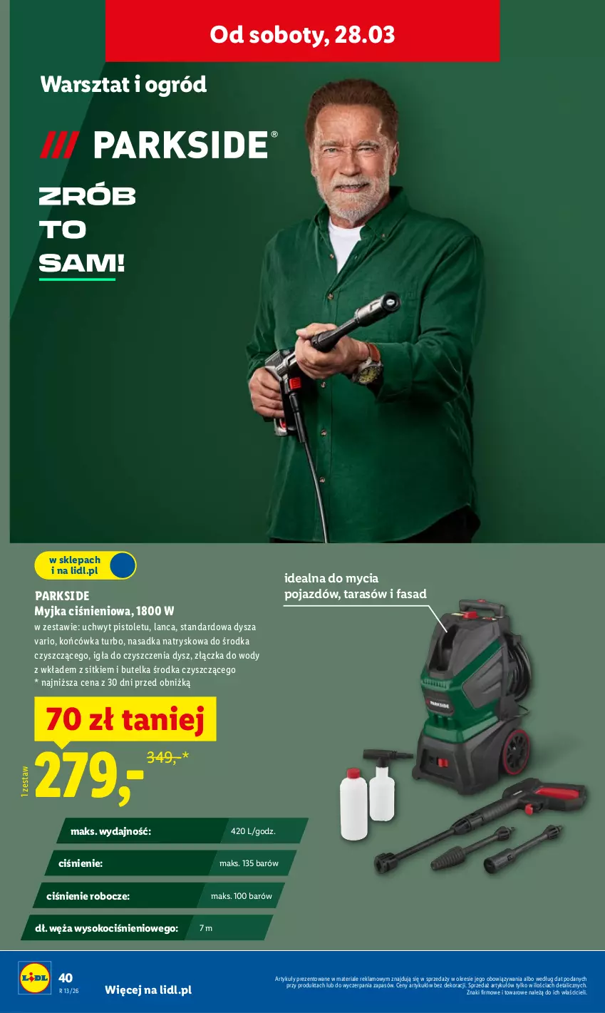 Gazetka promocyjna Lidl - Katalog ważny od 23.03 - ważna 23.03 do 29.03.2026 - strona 50 - produkty: Fa, Koc, Myjka ciśnieniowa, Ogród, Parkside, Pistolet, Pojazd, Sok
