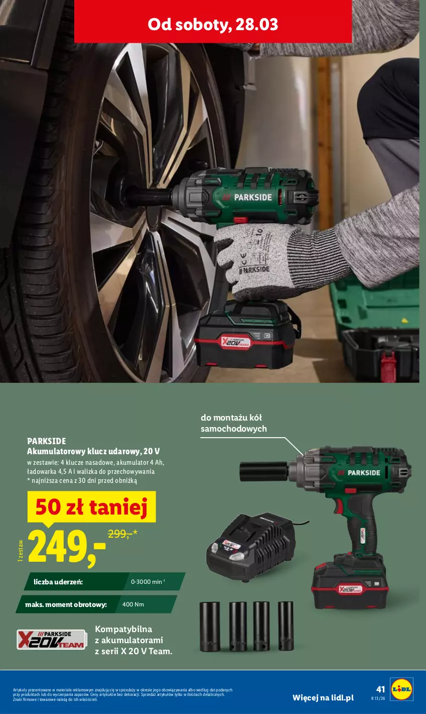Gazetka promocyjna Lidl - Katalog ważny od 23.03 - ważna 23.03 do 29.03.2026 - strona 51 - produkty: Akumulator, Klucz udarowy, Parkside, Ser, Walizka, Warka