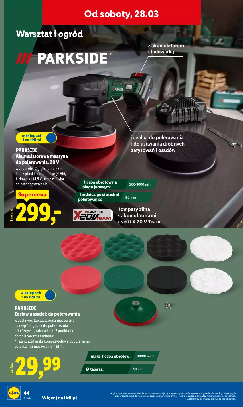 Gazetka promocyjna Lidl - Katalog ważny od 23.03 - ważna 23.03 do 29.03.2026 - strona 54 - produkty: Akumulator, Ogród, Parkside, Podkład, Ser, Szyna, Talerz, Walizka, Warka
