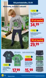Gazetka promocyjna Lidl - Katalog ważny od 23.03 - Gazetka - ważna od 29.03 do 29.03.2026 - strona 26 - produkty: Minecraft, Sok, Ser, T-shirt, Dres, Spodnie, Bluza, Spodnie dresowe, Bokserki