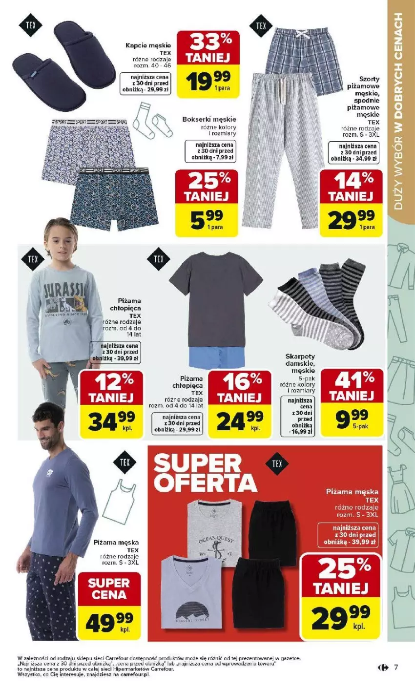 Gazetka promocyjna Carrefour - Gazetka Łap super okazje od poniedziałku! - ważna 02.03 do 14.03.2026 - strona 7 - produkty: Bokserki, Kapcie, Piżama, Ser