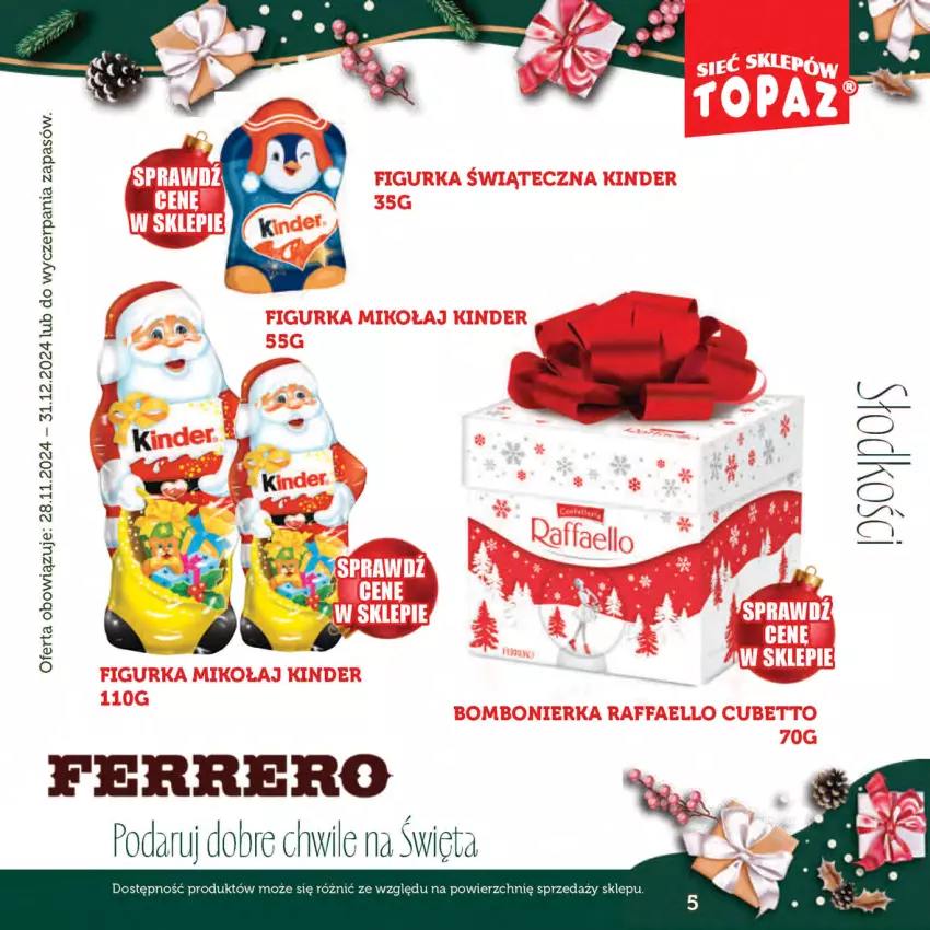 Gazetka promocyjna Topaz - Gazetka - ważna 28.11 do 31.12.2024 - strona 5 - produkty: Ferrero, Ser