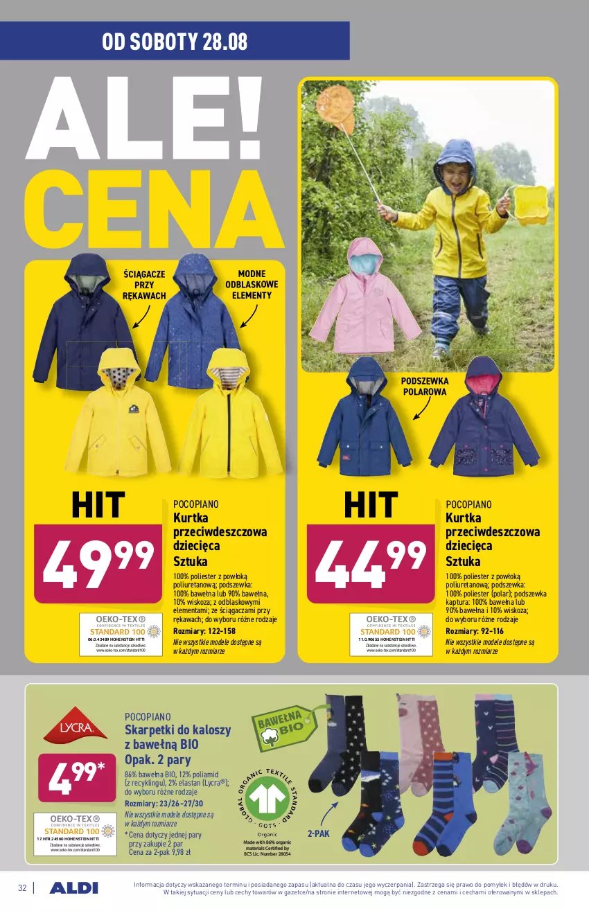 Gazetka promocyjna Aldi - ważna 23.08 do 29.08.2021 - strona 32 - produkty: Dzieci, Karp, Kawa, Kurtka, Pocopiano, Skarpetki, Wełna