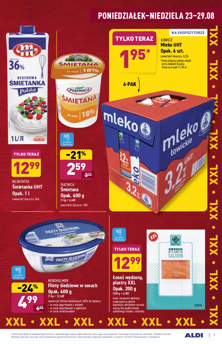 Gazetka promocyjna Aldi - ważna 23.08 do 29.08.2021 - strona 7 - produkty: Jogurt, Mleko, Mlekovita, Piątnica, Sos, Tera