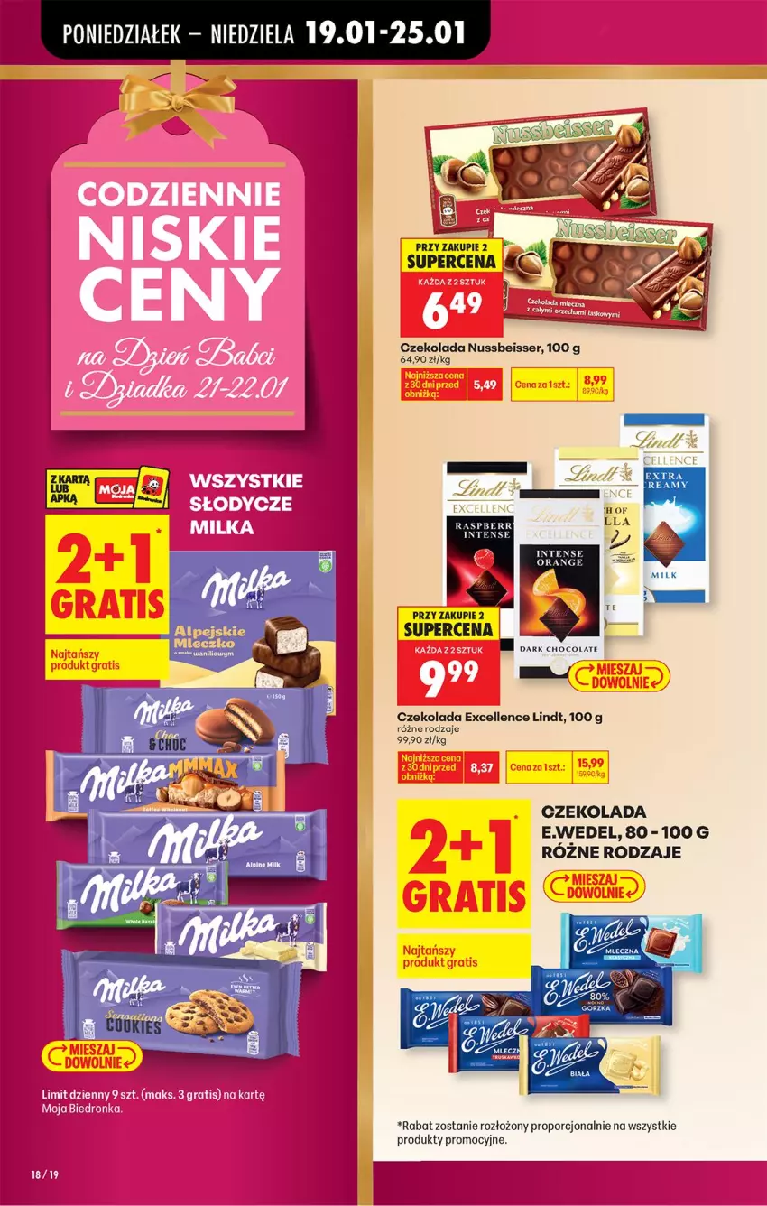 Gazetka promocyjna Biedronka - Gazetka - ważna 19.01 do 26.01.2026 - strona 20 - produkty: Czekolada, Fa, Lindt, Miecz, Por, Ser