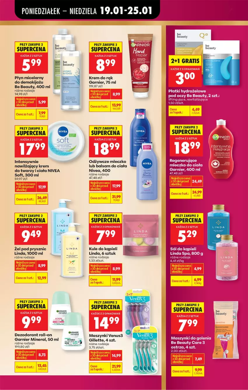 Gazetka promocyjna Biedronka - Gazetka - ważna 19.01 do 26.01.2026 - strona 25 - produkty: Balsam do ciała, Be Be, Dezodorant, Fa, Garnier, Gillette, Gra, Krem do rąk, Krem do twarzy, Mleczko, Nivea, Płyn micelarny, Venus