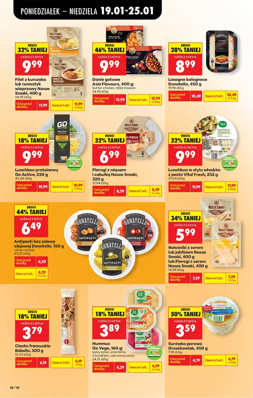 Gazetka promocyjna Biedronka - Gazetka - ważna 19.01 do 26.01.2026 - strona 54 - produkty: Buraki, Ciasto francuskie, Danie gotowe, Fa, Kurczak, Lasagne, Lasagne bolognese, Naleśniki, Olej, Pesto, Pierogi, Por, Rum, Salsa, Ser, Surówka
