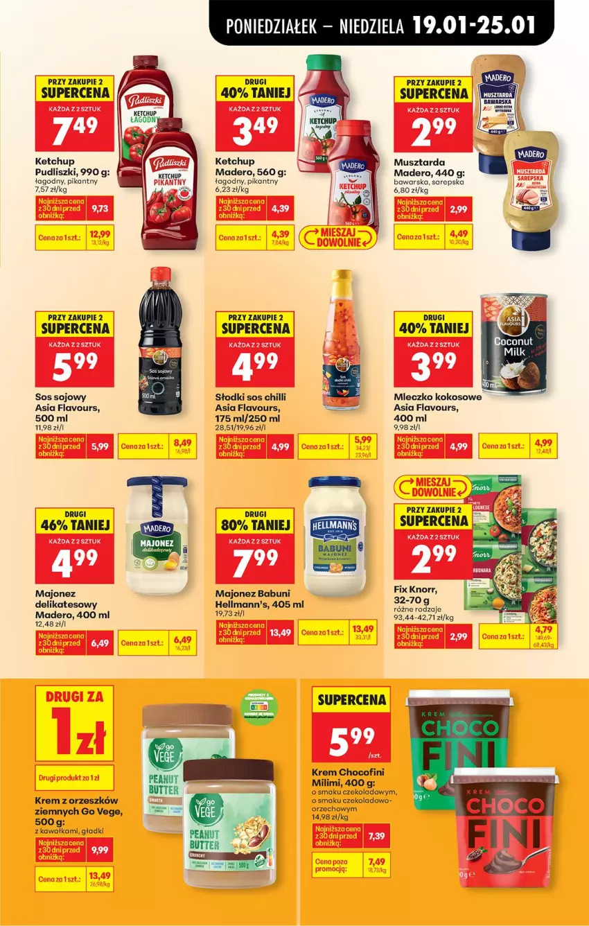 Gazetka promocyjna Biedronka - Gazetka - ważna 19.01 do 26.01.2026 - strona 57 - produkty: Babuni, Kawa, Ketchup, Knorr, Kokos, Majonez, Mleczko, Mus, Musztarda, Pudliszki, Sos, Sos chilli, Sos sojowy