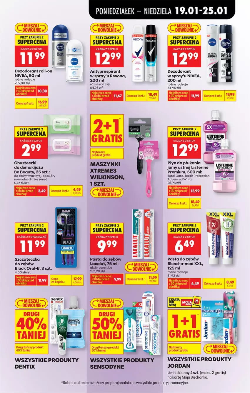 Gazetka promocyjna Biedronka - Gazetka - ważna 19.01 do 26.01.2026 - strona 71 - produkty: Be Be, Blend-a-Med, Chusteczki, Dezodorant, Gra, HP, Lacalut, Lack, Listerine, Makijaż, Nivea, Pasta do zębów, Por, Rexona, Sensodyne, Szczoteczka, Top