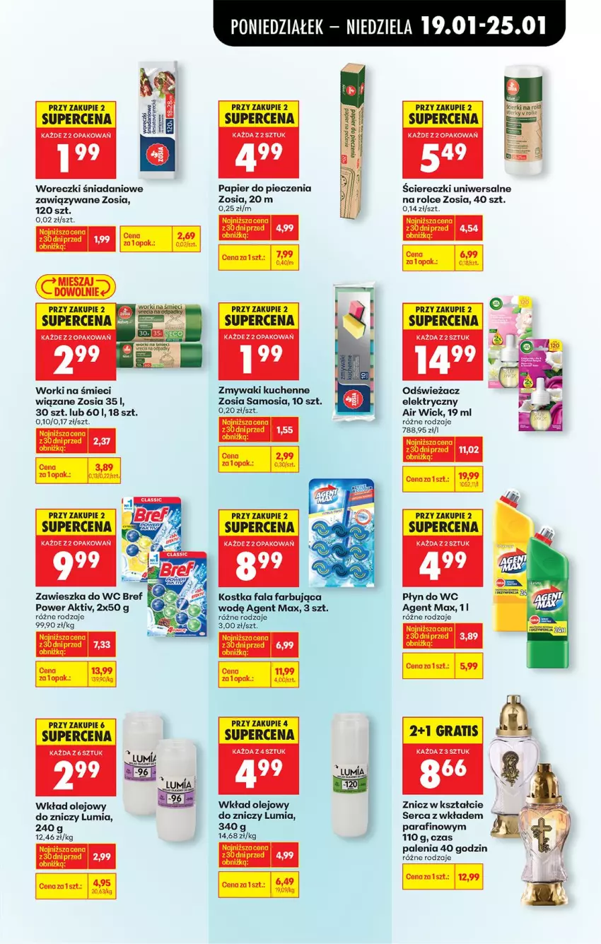 Gazetka promocyjna Biedronka - Gazetka - ważna 19.01 do 26.01.2026 - strona 75 - produkty: Air Wick, Bref, Danio, Fa, Gra, Olej, Papier, Papier do pieczenia, Piec, Płyn do wc, Ser, Wkład olejowy, Worki na śmiec, Worki na śmieci, Zawieszka do wc, Zmywaki kuchenne, Znicz
