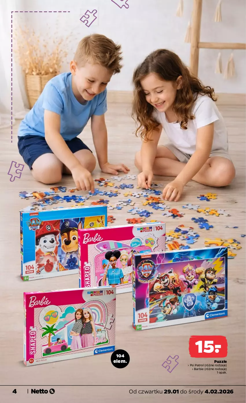 Gazetka promocyjna Netto - Od Czwartku - ważna 29.01 do 04.02.2026 - strona 4 - produkty: Barbie, Psi Patrol, Puzzle