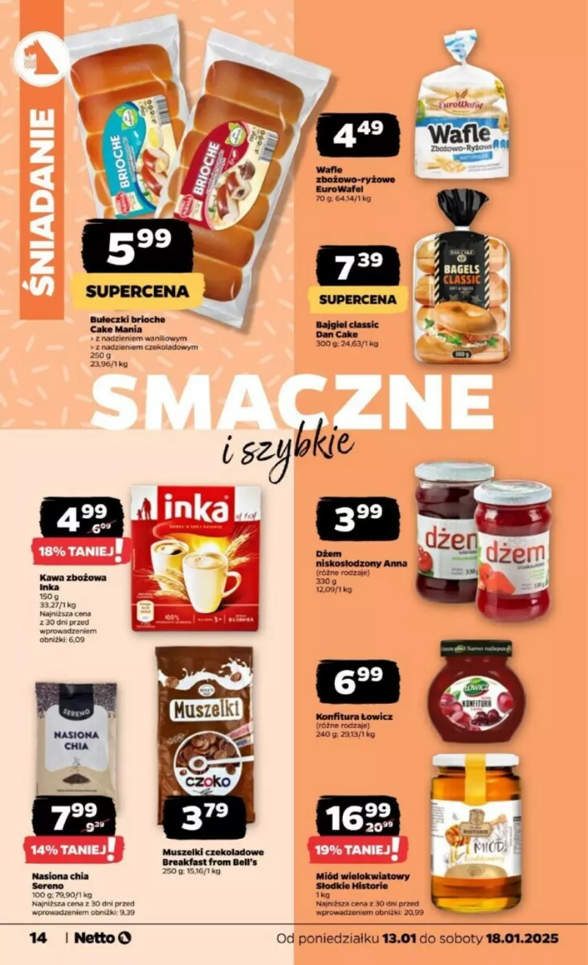 Gazetka promocyjna Netto - ważna 13.01 do 18.01.2025 - strona 6 - produkty: Bell, Bułeczki, Chia, Fa, Mus