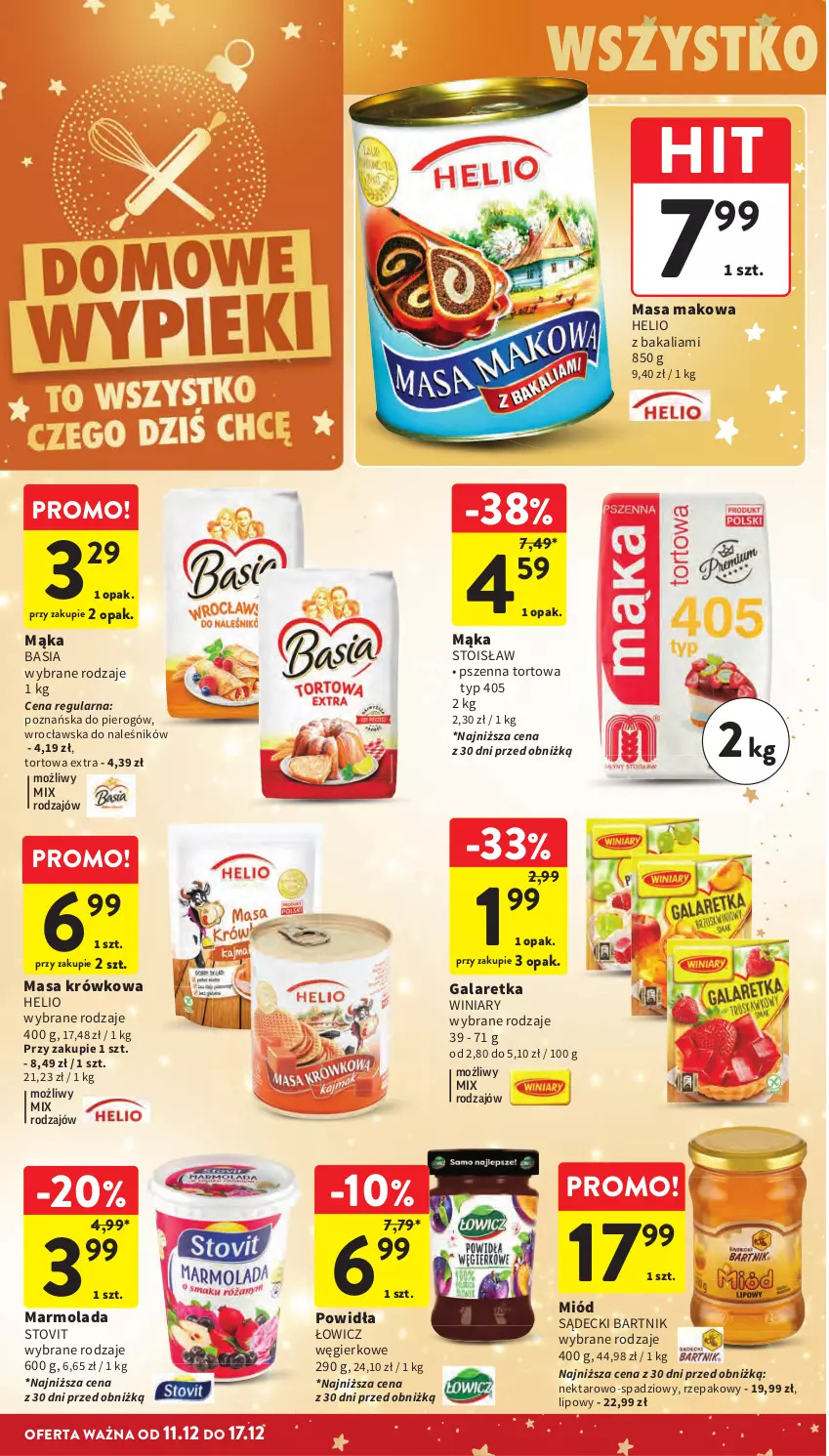 Gazetka promocyjna Intermarche - Gazetka promocyjna - ważna 11.12 do 17.12.2025 - strona 14 - produkty: Basia, Gala, Galaretka, Helio, Mąka, Marmolada, Masa krówkowa, Miód, Mola, Nektar, Winiary