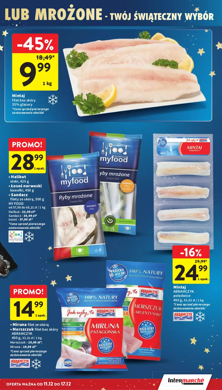 Gazetka promocyjna Intermarche - Gazetka promocyjna - ważna 11.12 do 17.12.2025 - strona 17 - produkty: Halibut, Kawa, Lazur, Mintaj, Miruna, Sandacz, Sandacz filet, Stek