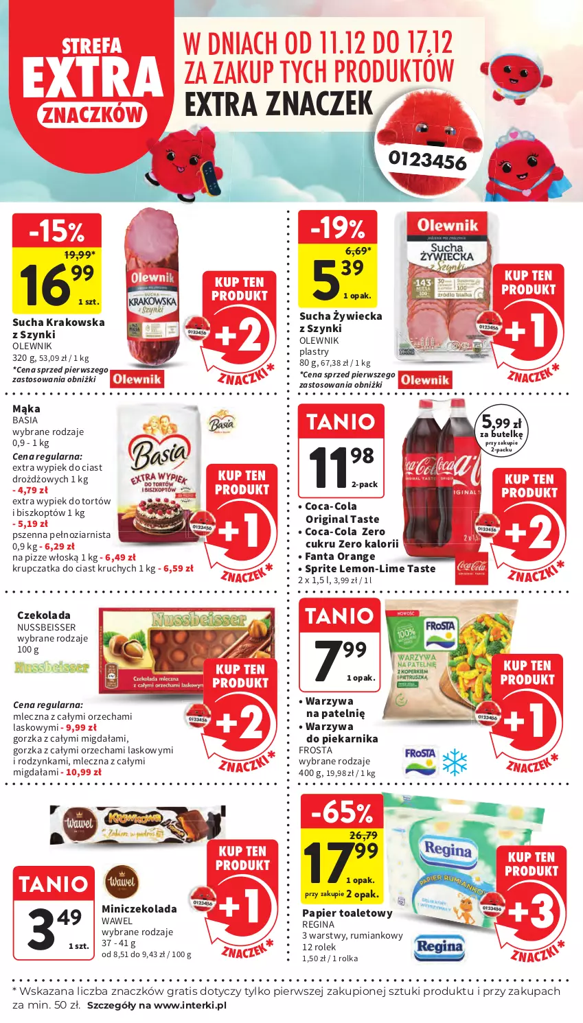 Gazetka promocyjna Intermarche - Gazetka promocyjna - ważna 11.12 do 17.12.2025 - strona 21 - produkty: Basia, Coca-Cola, Czekolada, Fa, Fanta, Frosta, Gin, Gra, Mąka, Olewnik, Papier, Papier toaletowy, Piekarnik, Rum, Ser, Sprite, Warzywa, Wawel