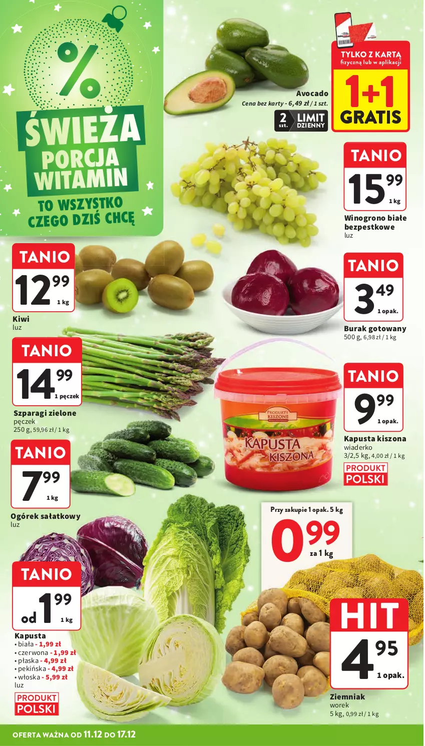 Gazetka promocyjna Intermarche - Gazetka promocyjna - ważna 11.12 do 17.12.2025 - strona 27 - produkty: Avocado, Gra, Kiwi, Ogórek, Por, Sałat, Wino