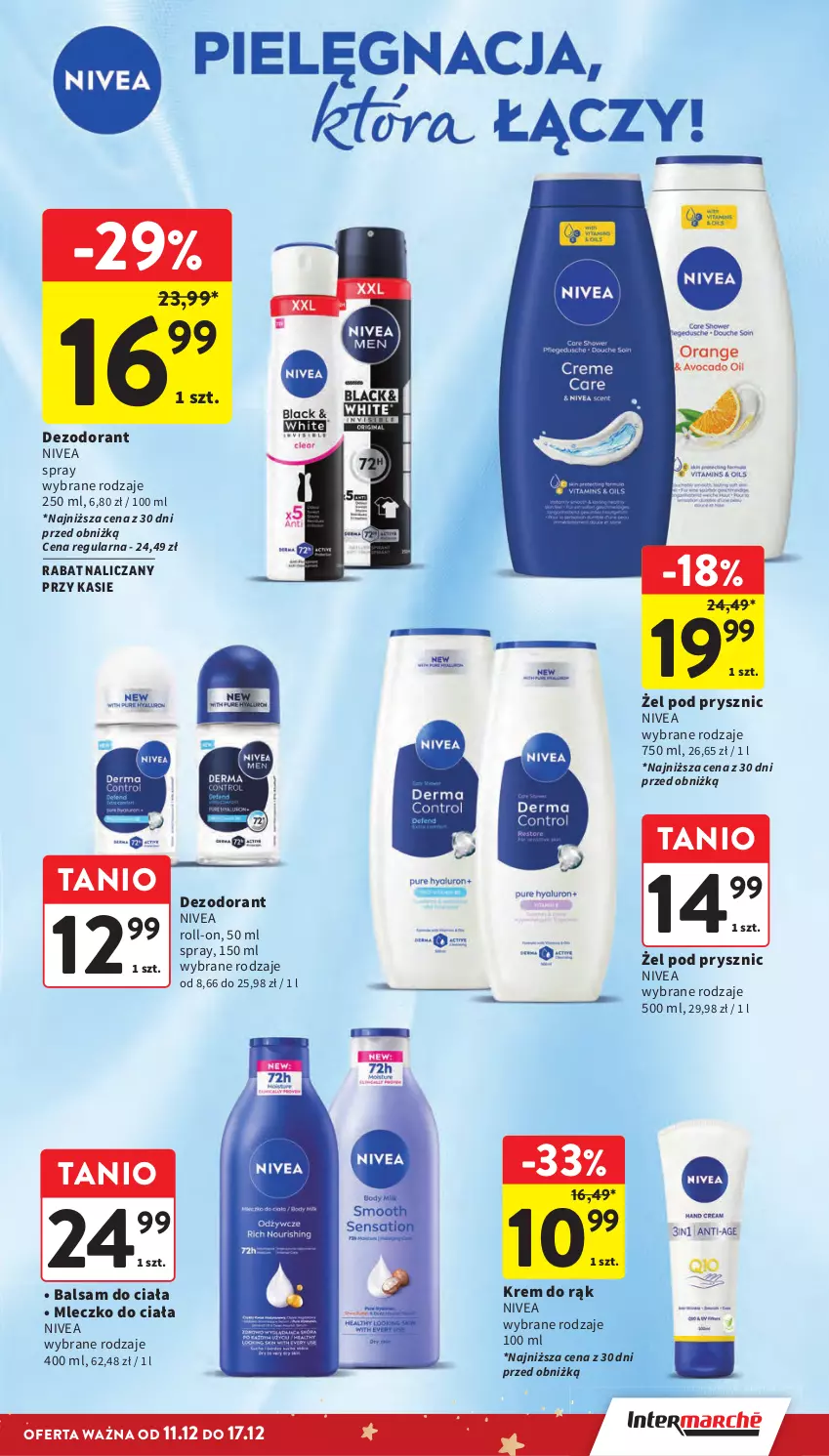Gazetka promocyjna Intermarche - Gazetka promocyjna - ważna 11.12 do 17.12.2025 - strona 50 - produkty: Balsam do ciała, Dezodorant, Krem do rąk, Mleczko, Mleczko do ciała, Nivea