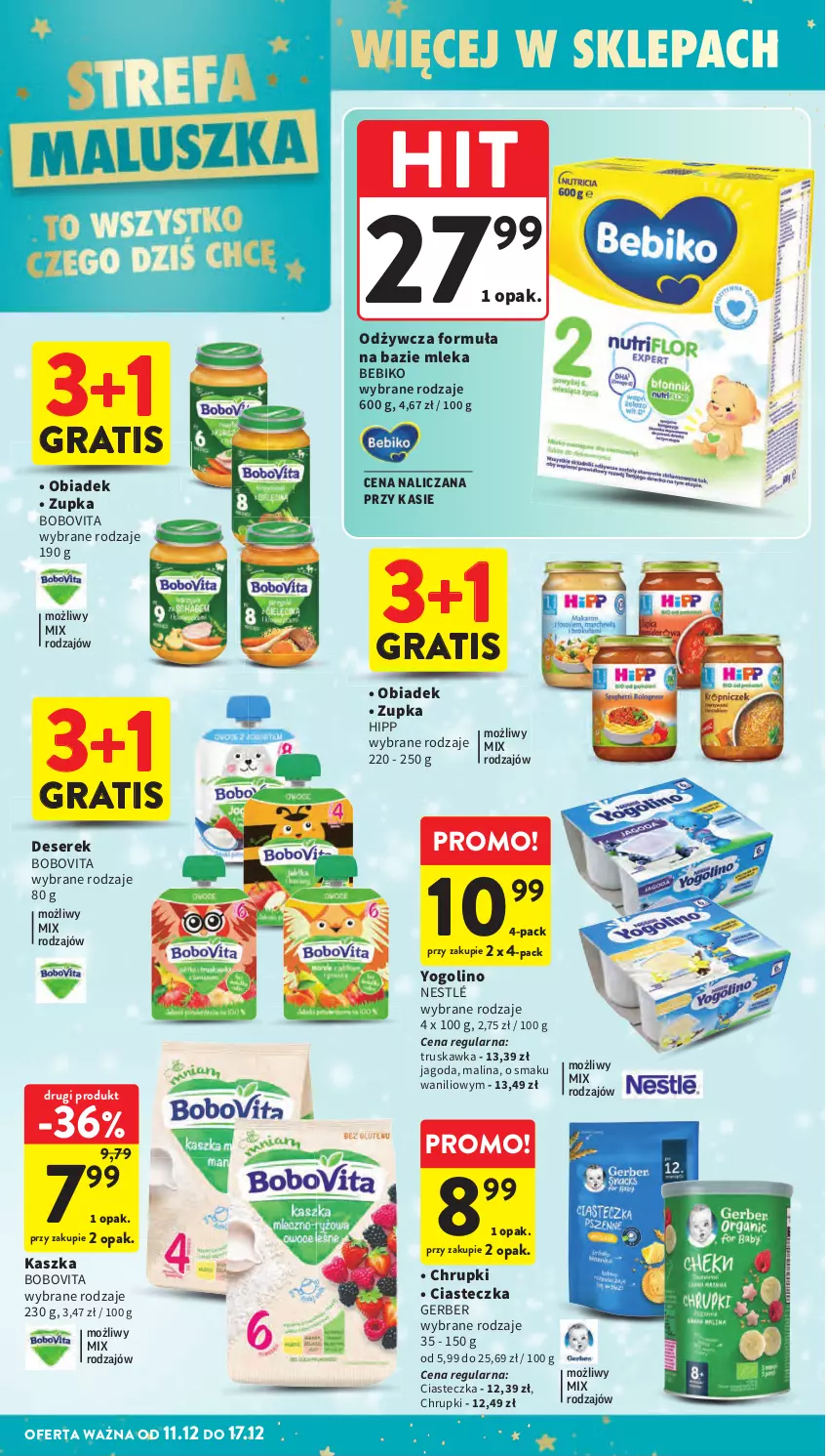 Gazetka promocyjna Intermarche - Gazetka promocyjna - ważna 11.12 do 17.12.2025 - strona 53 - produkty: Bebiko, BoboVita, Chrupki, Deser, Gerber, Gra, HiPP, Nestlé, Ser, Serek