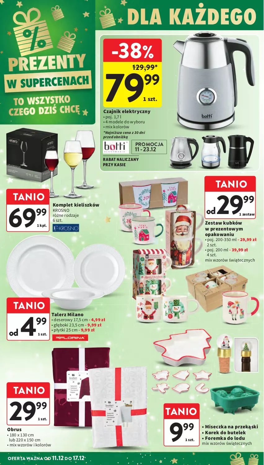 Gazetka promocyjna Intermarche - Gazetka promocyjna - ważna 11.12 do 17.12.2025 - strona 55 - produkty: Czajnik, Czajnik elektryczny, Deser, Miseczka, Obrus, Ser, Talerz