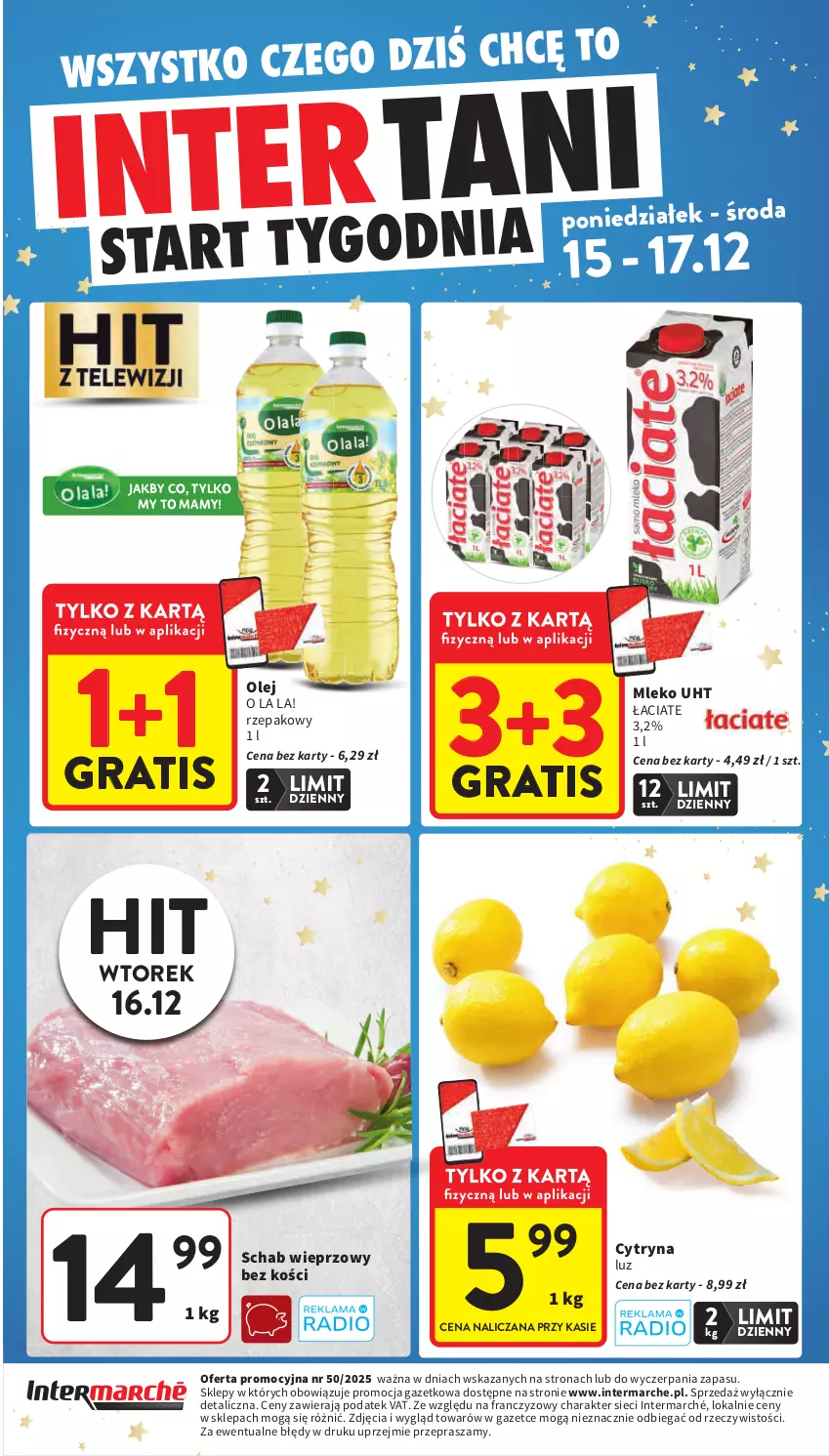 Gazetka promocyjna Intermarche - Gazetka promocyjna - ważna 11.12 do 17.12.2025 - strona 59 - produkty: Gra, Mleko, Olej, Schab wieprzowy