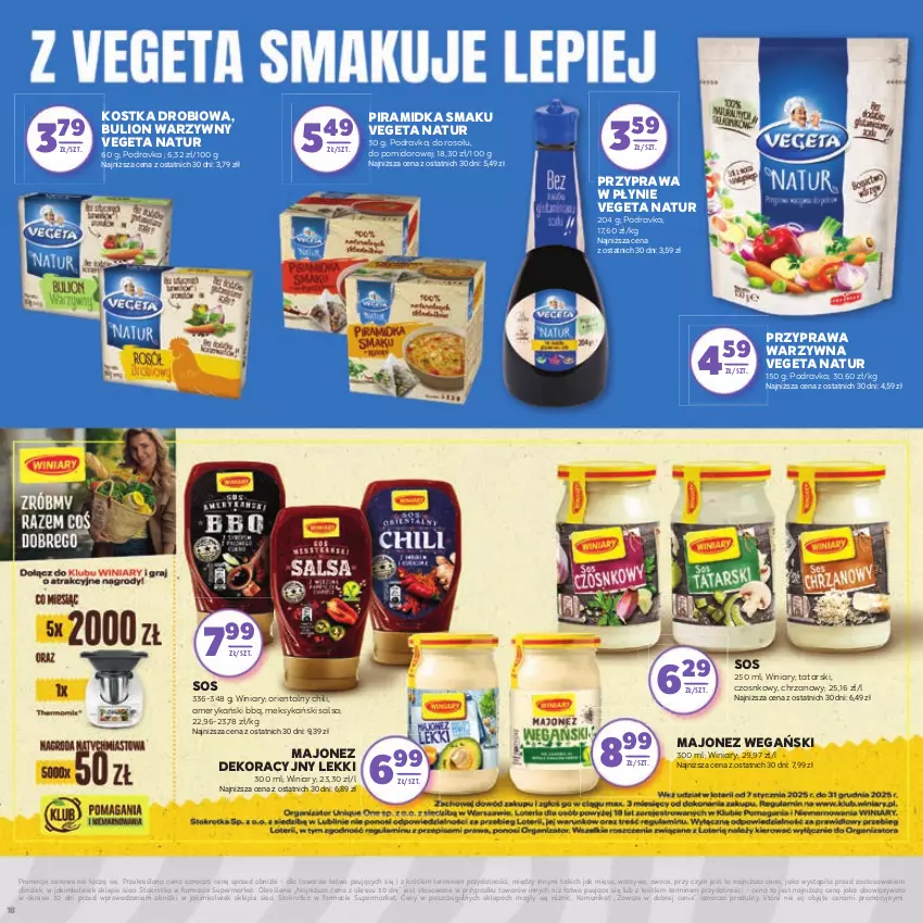 Gazetka promocyjna Stokrotka - Dzień kobiet - ważna 27.02 do 13.03.2025 - strona 18 - produkty: Bulion, Chrzan, Lion, Majonez, Mięso, Owoce, Piramidka smaku, Podravka, Przyprawa w płynie, Salsa, Sos, Vegeta, Vegeta Natur, Warzywa, Winiary