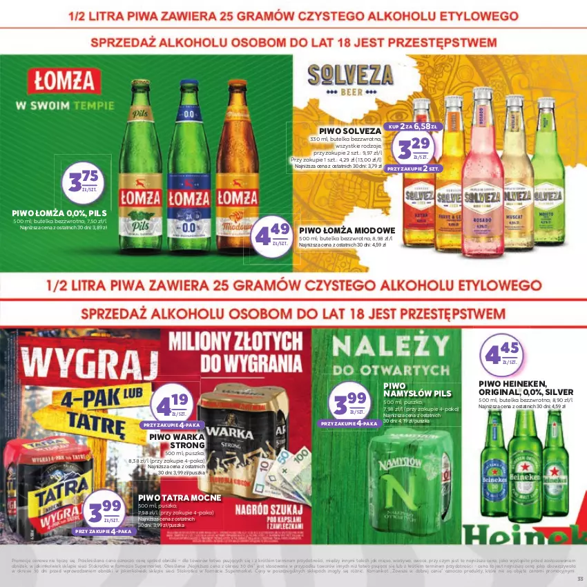 Gazetka promocyjna Stokrotka - Dzień kobiet - ważna 27.02 do 13.03.2025 - strona 33 - produkty: Gin, Heineken, Mięso, Namysłów, Owoce, Piwo, Tatra, Warka, Warzywa