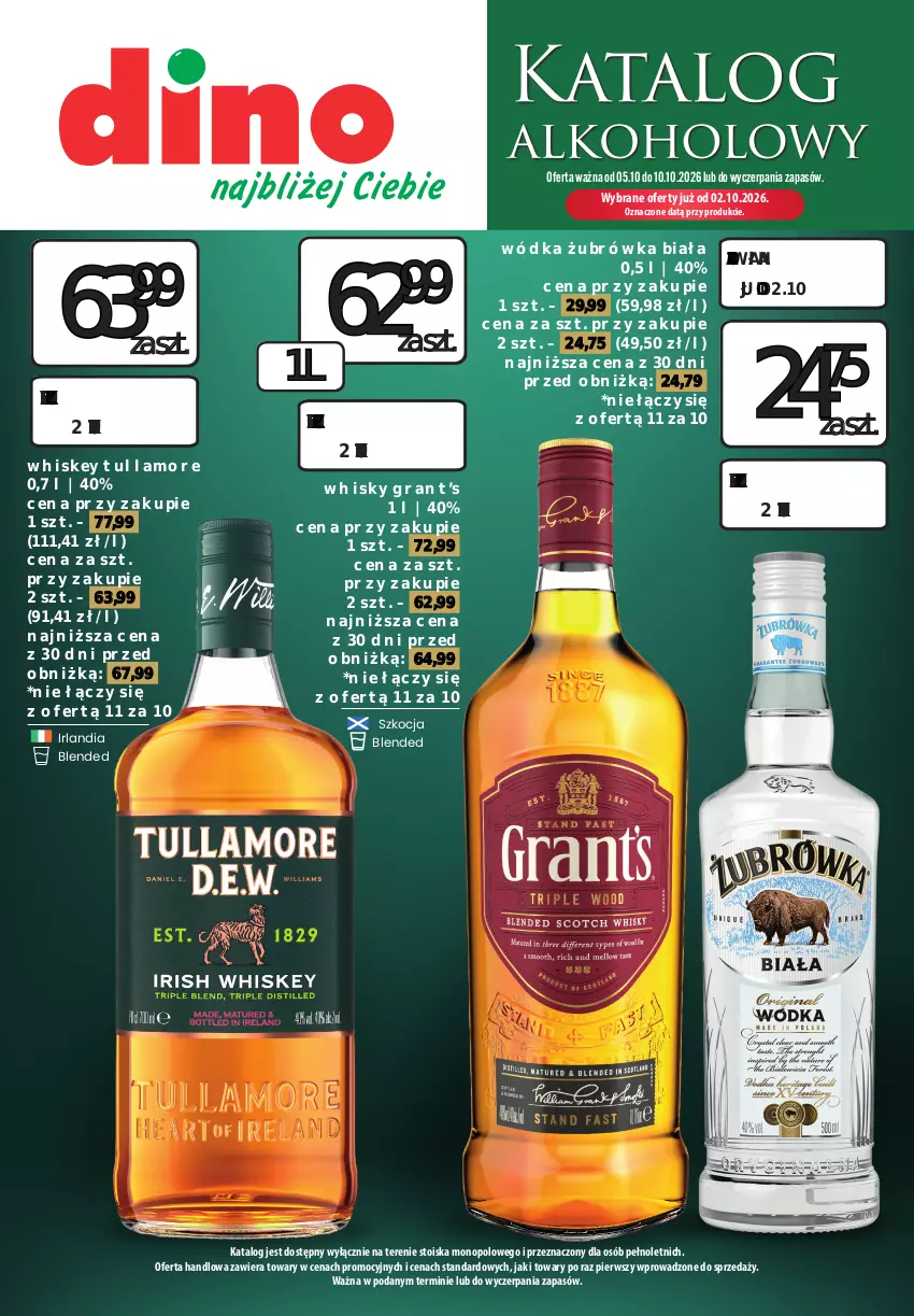 Gazetka promocyjna Dino - Katalog alkoholowy - ważna 05.10 do 10.10.2026 - strona 1 - produkty: Gra, Koc, Whiskey, Whisky, Wódka